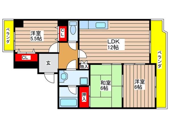 カオシンパレスの物件間取画像